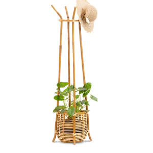 Natural Solid Wood Rattan Coat <b>Rack</b> High Quality Home Furniture Freestanding Nordic Standing <b>Cloth</b> <b>Racks</b> - Product Image 4
