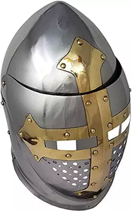 Casco Visorado Gilded Sugar Loaf, Diseño de Armadura Medieval, Hecho a Mano, Metal con Recubrimiento en Polvo, Artículo Coleccionable de la Mejor Calidad, Envío Inmediato - Product Image 4