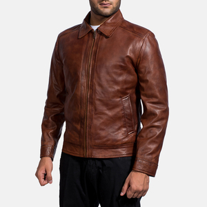 Genuine Sheepskin <b>Men's</b> Bomber Leather <b>Jacket</b> for Winter Custom Logo <b>Thin</b> High Street Stand Long Length Multi-<b>jacket</b> for <b>men</b> - Product Image 2