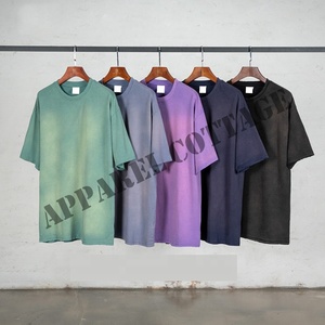 Calidad Premium 100% algodón Street Fashion ácido lavado gota hombro hombres camisas logotipo personalizado cuello redondo prendas de vestir exteriores lavado camisetas - Product Image 6