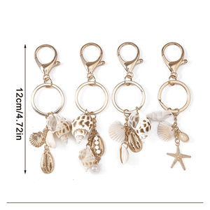 Seashell Keychain handcrafted real seashell material intended for souvenir keyring <b>use</b> and <b>gift</b> item sales Vietnam - Product Image 1