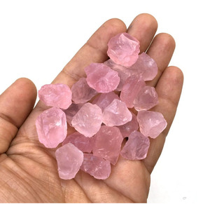 ชุดคริสตัลโรสควอตซ์ธรรมชาติคุณภาพเยี่ยม 5 ชิ้น ขนาด 16-20 มม. สำหรับทำสร้อยคอ หินดิบ ตัดด้วยมือ รูปดาว - Product Image 3