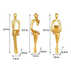 Figurine élégante en métal doré, objet de table artisanal, accent décoratif moderne, cadeau idéal pour la maison, fabriqué à la main en Inde - Product Image 2