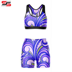 Female Yoga Set Fitness Sexy Female Sports <b>Bra</b> Short Set Female Fitness Clothing Wholesale - Product Image 3