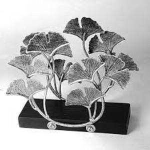 Base en bois avec des feuilles de gingko plaquées or moulées en aluminium Designer porte-papier de soie fantaisie au prix de gros de l'Inde - Product Image 3
