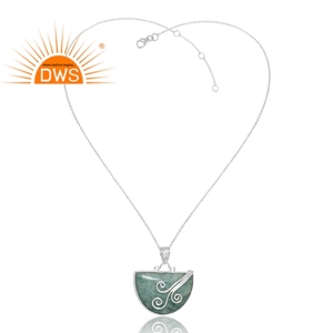 Collar con colgante de amazonita Natural de Plata de Ley 925 de diseño elegante, joyería de diseño personalizado para mujer, regalo para ella - Product Image 1