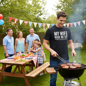 Mia Moglie Mi Ha Renduto Gordo: T-Shirt Promozionale per la Festa del Papà - Product Image 3