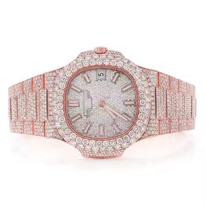 Luxueux or rose automatique complet VVS Moissanite diamant montre de haute qualité mouvement mécanique luxe mode Style limité - Product Image 2