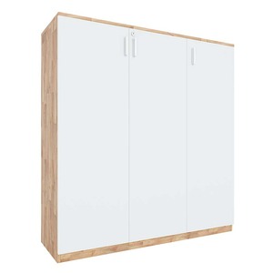 Minimally Designed 3-Tier Steel Rubber Wood Filing <b>Cabinet</b> Hinged Door <b>Lock</b> Adjustable 120x40x126cm for Office Workshop-THS68035 - Product Image 1