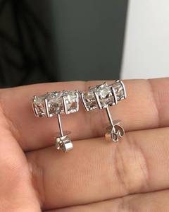 925 Sterling Silver Flower <b>Stud</b> <b>Earrings</b> for Women Marquise Cut Moissanite Diamond Floral Cluster <b>Earrings</b> Fine Jewelry - Product Image 1