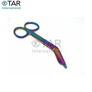 เครื่องมือผ่าตัดสแตนเลสคุณภาพสูงระดับมืออาชีพ กรรไกรตัดผ้าพันแผลทางการแพทย์ ลิสเตอร์  ผิวสีรุ้ง ความแม่นยำทางการแพทย์ - Product Image 2