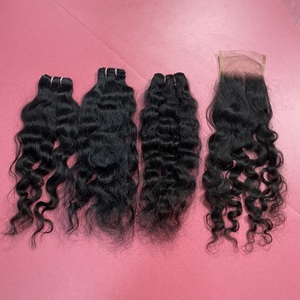 Conjunto de paquetes de ondas rizadas naturales, extensiones de cabello humano brasileño con cierre, oferta de paquete de cabello rizado - Product Image 6
