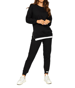 Custom Printed Logo Oversize Pullover Hoodie Sweatpants Winter Lace Solid Color Breathable Heavyweight Sweatsuit - Product Image 1