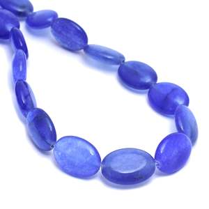 Cadena de Piedras Preciosas de Ónix Azul Natural en Forma Ovalada con 23 Cuentas de 13x18mm, Marca Chakralume, para la Fabricación de Joyas, Venta al Por Mayor de Moda - Product Image 2