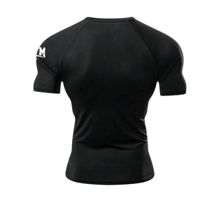 Camiseta de Compresión Negra para Hombre, Manga Corta, Corte Ajustado, para Entrenamiento Deportivo, Gimnasio, Ejercicio, Fitness, Running, Capa Base Deportiva de 200g - Product Image 2