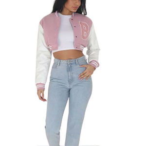 Bomber universitaire court d'hiver pour femmes du fabricant OEM Veste Streetwear en chenille brodée Logo personnalisé Design respirant - Product Image 3