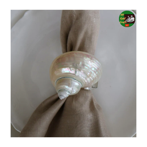 Seashell Napkin <b>Rings</b> Natural Handmade Table Decor Supplier, Handmade Turbo Shell Napkin <b>Rings</b> Elegant <b>Crystal</b> Look Decoration - Product Image 2
