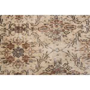 1.7x3.4 ft Turkish Rug, <b>Brown</b> Patchwork Vintage Rug <b>Wool</b> - Product Image 3