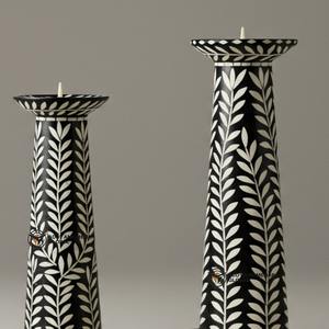 Juego de portavelas con incrustaciones de hueso de lujo más vendido para sala de estar o mesa de comedor disponible para cantidad a granel - Product Image 2