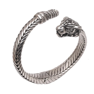 Wholesale Bulk Boho Minimalist Unisex Sterling <b>Silver</b> Tiger Cuff <b>Bracelet</b> Trendy <b>Charm</b> <b>Bracelets</b> for Weddings Christian - Product Image 2