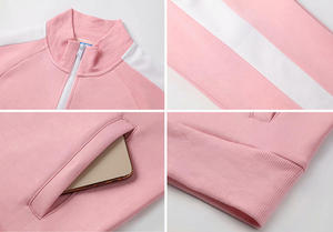 Conjunto de Moda Otoño Invierno para Mujer, Estilo Informal, Color Sólido, Forrado de Felpa, Chaqueta con Cremallera, Chándal Informal - Product Image 4