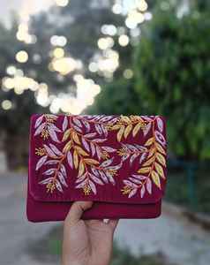 Fabriqué à la main de luxe femmes soirée pochette Design exclusif à la mode fantaisie perlé enveloppe sac à main avec fermeture à glissière fabriqué en inde - Product Image 4