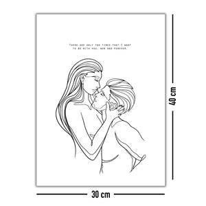 Impresión artística Now and Forever de Madeleine Black, arte lineal con marco de madera - Product Image 3