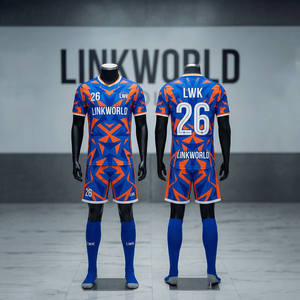 เสื้อยืดฟุตบอลสำหรับผู้ใหญ่แบบสั่งทำพิเศษ พิมพ์ลายแบบซับลิเมชั่น ระบายอากาศได้ดี เหมาะสำหรับการฝึกซ้อมในฤดูร้อน ชุดฟุตบอลสโมสร - Product Image 1