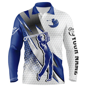 Totalmente sublimación Golf Polo camisetas con diseño personalizado Turn Down Collar manga larga Polo camiseta para hombres - Product Image 3