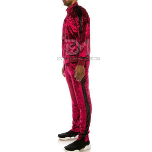 Ensembles de survêtements en velours personnalisés de grande taille pour hommes de haute qualité, écologiques et respirants à motif uni pour l'hiver - Product Image 3