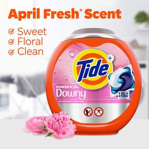 Cápsulas de detergente para ropa Tide Power PODs + Downy, 45 unidades, Soft Boosters + Aroma April Fresh - Product Image 3