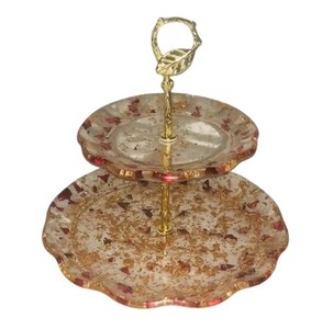 Chic Black and White 2 <b>Tier</b> <b>Cake</b> <b>Stand</b> Elegant Cupcake and Dessert Display <b>Stand</b> for Special Events and Everyday Use From India - Product Image 5