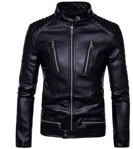 Veste de moto en cuir streetwear personnalisée, veste bomber varsity en cuir véritable à manches hiphop pour hommes - Product Image 4