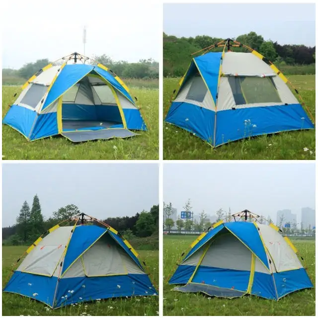 Tente de camping en plein air 4 saisons personnalisée tente de voyage complète imperméable automatique 2 3-4 personnes tentes camping en plein air