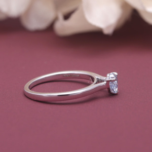 Bague en diamant cultivé en laboratoire certifié IGI, or blanc/rose et or jaune 9 carats, coupe cœur bleue, bague de fiançailles solitaire pour femme - Product Image 3