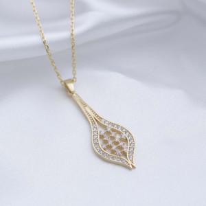 Collar con Colgante de Plata de Ley 925 con Circonita Cúbica Brillante, Diseño Nuevo, para Compromiso, Boda, Fiesta, Joyería al por Mayor, Hecho a Mano - Product Image 2