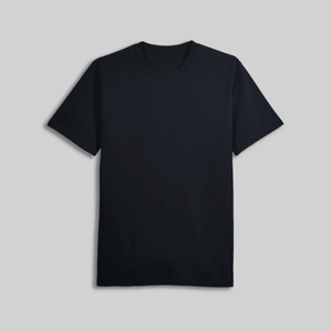 Negro 100% algodón camisetas logotipo personalizado 150 gramos Extra suave transpirable manga corta cuello redondo patrón sólido Jersey tela - Product Image 2