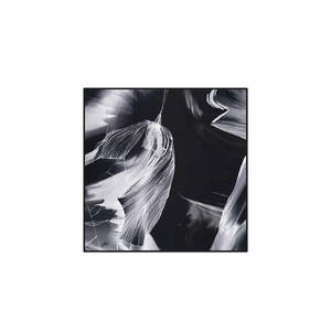 Black and White Polyester Twill Abstract Pattern Square Scarf - Product Image 1