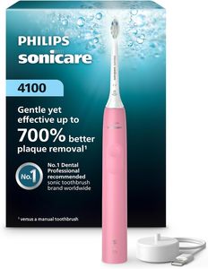 Cepillo de dientes eléctrico Philips Sonicare serie 4100, tecnología sónica avanzada, sensor de presión, dos niveles de intensidad, temporizador inteligente - Product Image 4