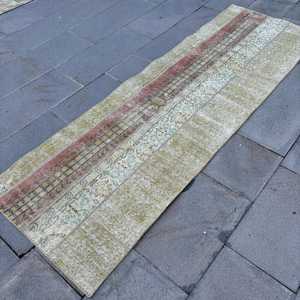 Turkish <b>Runner</b> <b>Rug</b> 2.4x7.6 ft (74x232 cm), Brown Solid Vintage <b>Rug</b> - Product Image 2