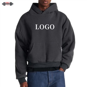 Sweat à capuche vierge coupe régulière sans ficelle Streetwear French Terry Fleece 100% Cotton Vintage Heavyweight Winter - Product Image 1