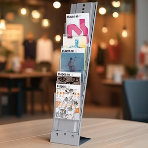 Organizador de Revistas Paperflow Plio, 25 x 115 x 36 cm, Metal con Recubrimiento en Polvo, Transparente, 7 Compartimentos, Expositor para Folletos - Product Image 3