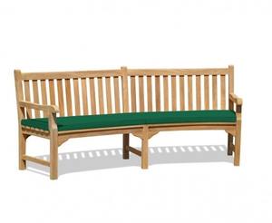 Banc de jardin incurvé en teck de qualité supérieure, 2,2 m, résistant à l'eau, durable, 4 places, style moderne minimaliste, mobilier d'extérieur pour appartement, patio, resort - Product Image 2