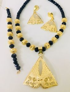 ชุดเครื่องประดับแฟชั่นดูไบโบราณ24K ชุดต่างหูกำไลข้อมือวัสดุทองแดงสำหรับประเทศเยอรมนี - Product Image 2