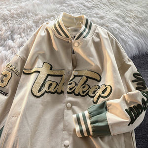 แจ็กเก็ตเลตเทอร์แมนแขนเสื้อหนังปักลายสำหรับผู้ชายเสื้อแจ็คเก็ตทีมตัวแทน - Product Image 3