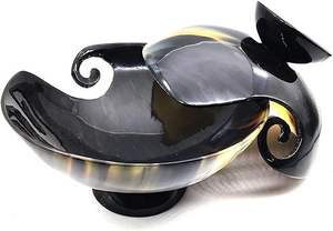 ชามสลัดทำมือรูปควายฮอร์นงานหัตถกรรมรูปใบไม้ทำมือชามสลัดดีไซน์ใหม่จากผู้ผลิตขายส่ง - Product Image 2