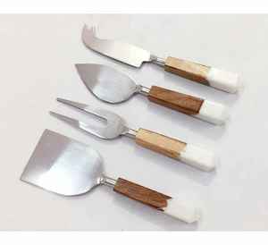 Nouveau design coupe-beurre 4 pièces ensemble d'outils à fromage en acier inoxydable et manche en résine couteau à fromage ensemble de couteaux de cuisine - Product Image 6