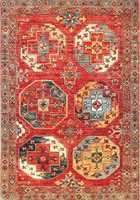 Hot Red Afghan Inspired Persian Hand geknüpfter hochwertiger Teppich 9x12 Ft Hand gefertigt für Wohnzimmer-Zeitgenössischer Teppich im antiken Stil