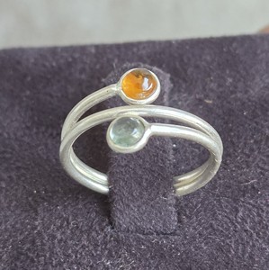 Hecho a mano 925 banda de plata ajustable boda étnica anillo de piedras preciosas de moda perfecto aniversario regalo de compromiso ámbar para fiestas - Product Image 5