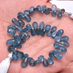 Cianita índigo AAA+ de 7x5mm-6x9mm, facetada en forma de pera, cianita Moos azul natural, piedra semipreciosa, cuentas sueltas para joyería. - Product Image 5